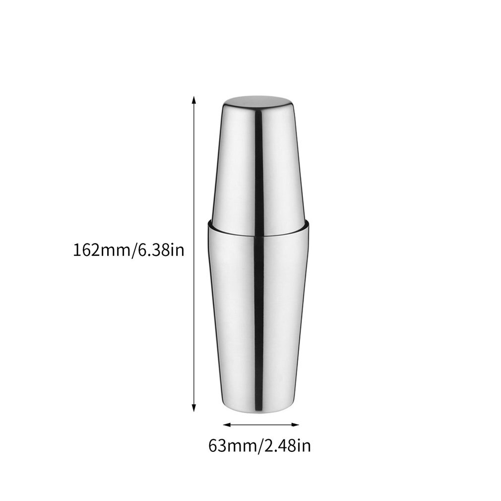 S75-9 600ML Stainless Steel Cocktail Shaker Set Boston Style Shaker Wine Mixer Drinking Tool for Bartender
