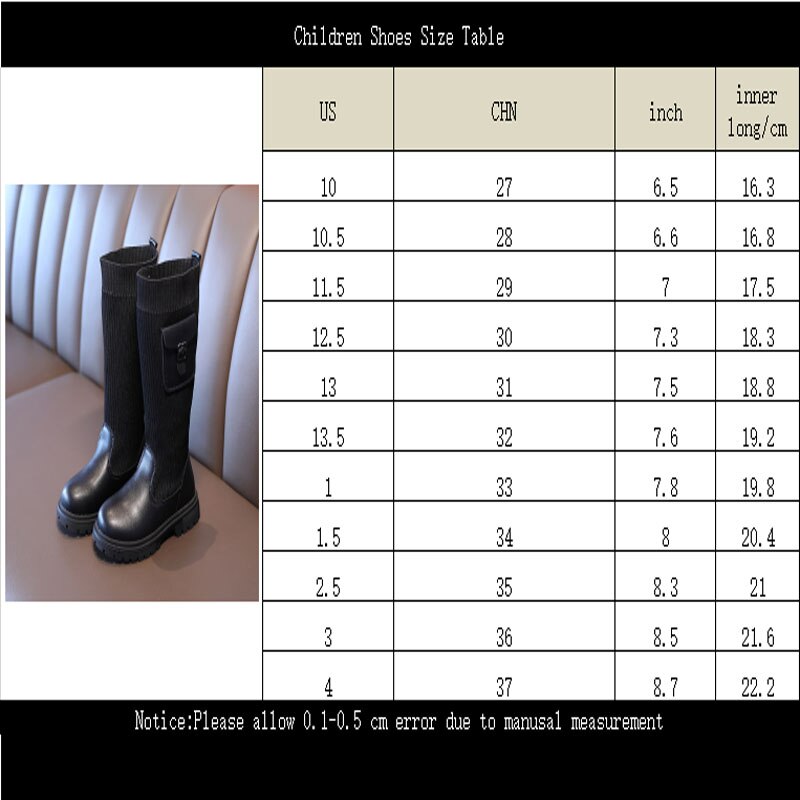Crianças botas longas meninas na altura do joelho moda crianças meias botas de neve 2020 outono inverno princesa meninas esporte sapatos criança tênis
