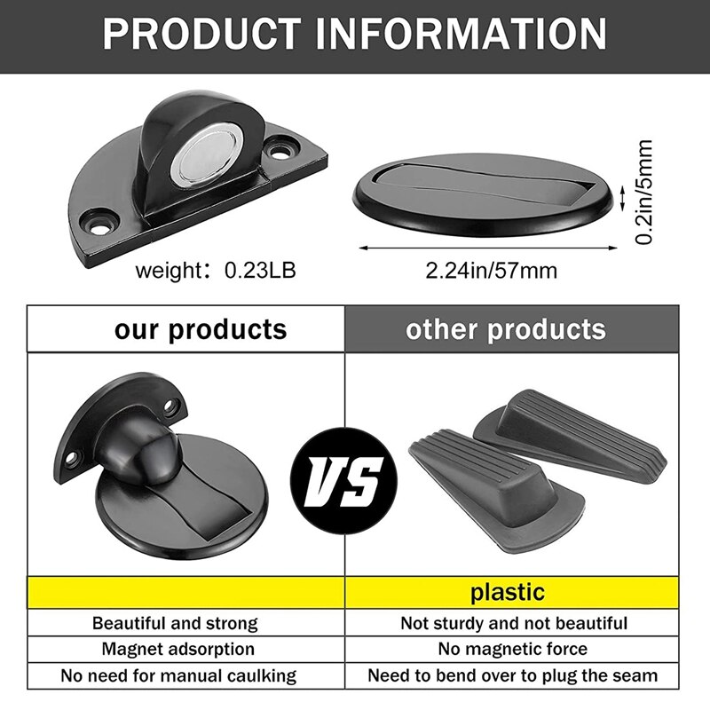 Floor Mount Magnet Door Stopper - Invisible Magnetic Door Stop, Magnets Door Stops Wall Prop Hold Open
