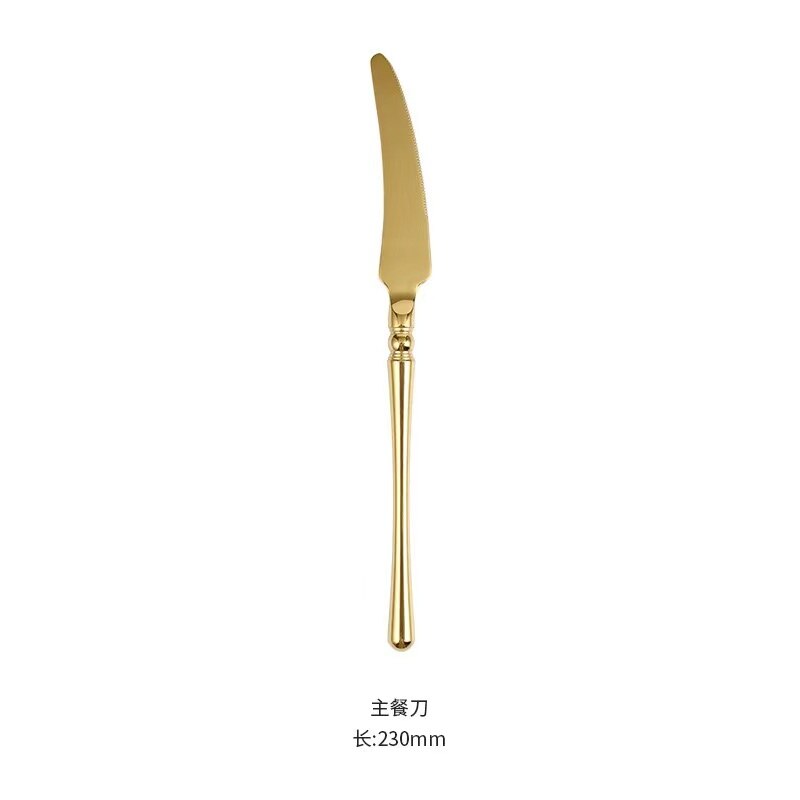 Gold Cutlery Set Forks Spoons Knives Tableware Chopstick Spoon Knife ForkStainless Steel Dinnerware: 01