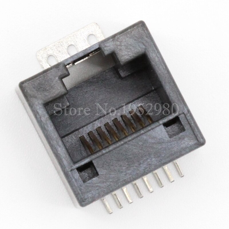 20 kpl/erä  rj11 rj12 rj45 puhelinpistorasia 8 pin 180 asteen smd musta led-reiällä