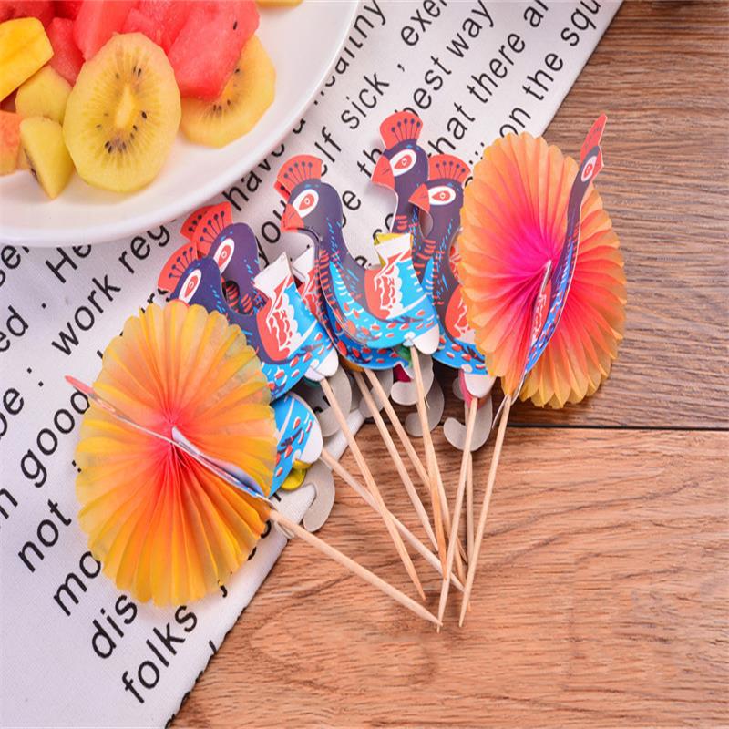 Wegwerp Taart Bakken Cocktail Wijn Picks Fruit Tandenstoker Sandwich Bamboe Stok Drinken Feestartikelen Decoratie 100 Stk/partij: C