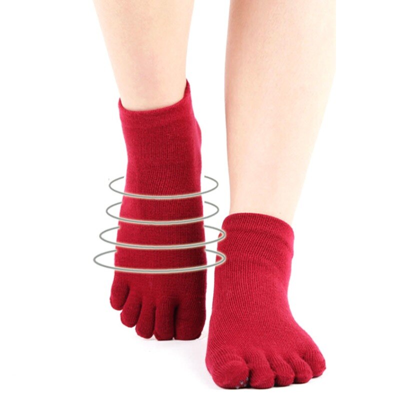 1 par yoga tå strumpor halkfria handskar set full finger strumpor handskar kostym bomull svett absorberande sport strumpor