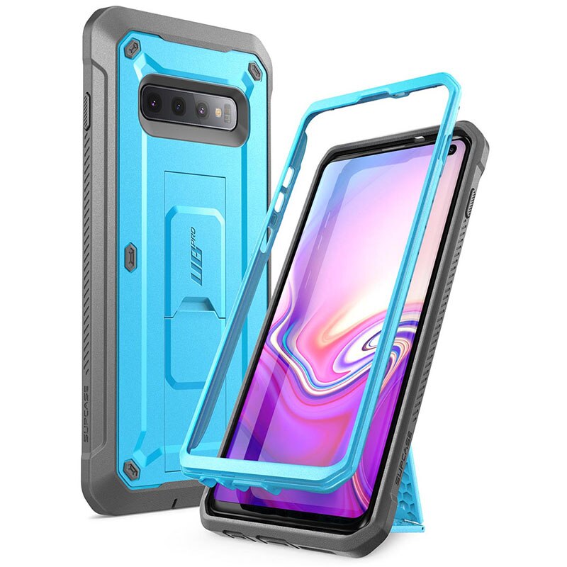 Voor Samsung Galaxy S10 Case 6.1 Inch Supcase Ub Pro Full-Body Robuuste Holster Kickstand Case Zonder Ingebouwde in Screen Protector: Blue