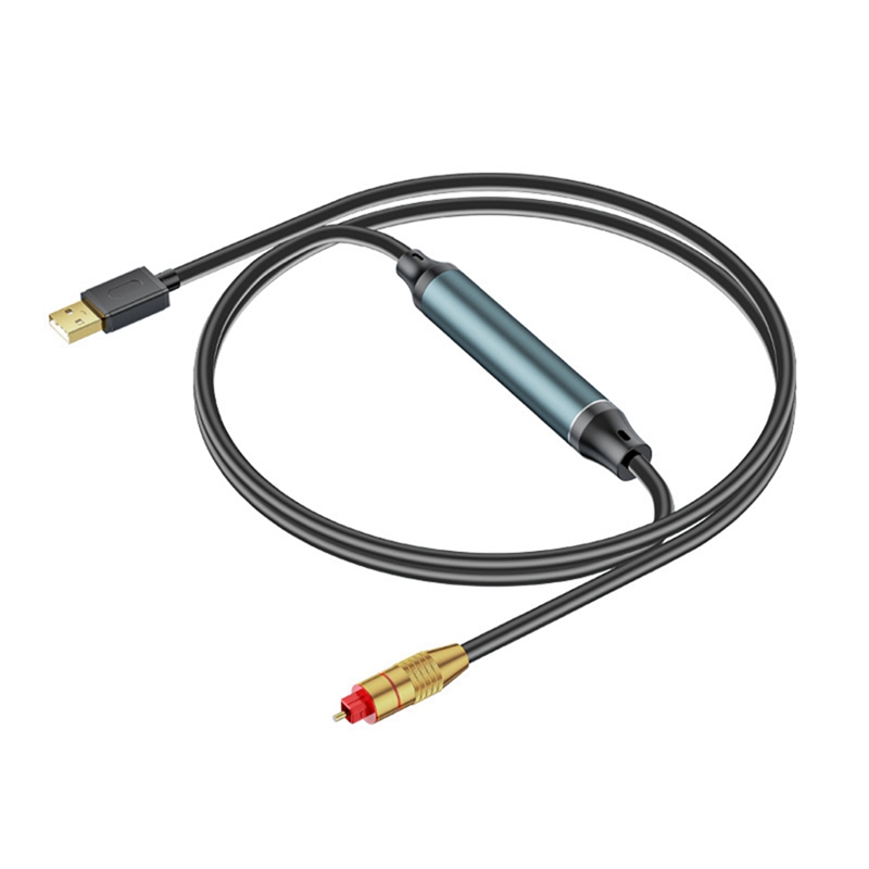 Adaptador de Audio USB a óptico, Cable convertidor de Audio de conexión de puerto SPDIF de Audio de fibra óptica USB A para ordenador y portátil: Default Title
