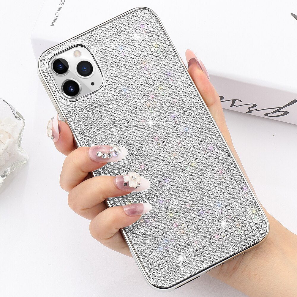 Hard PC Glitter Bling Rhinestone Case for Iphone 11 12 Pro Max X Xr Xs Crystal Case for Iphone 8 7 Plus 6 6s SE2 12 Mini