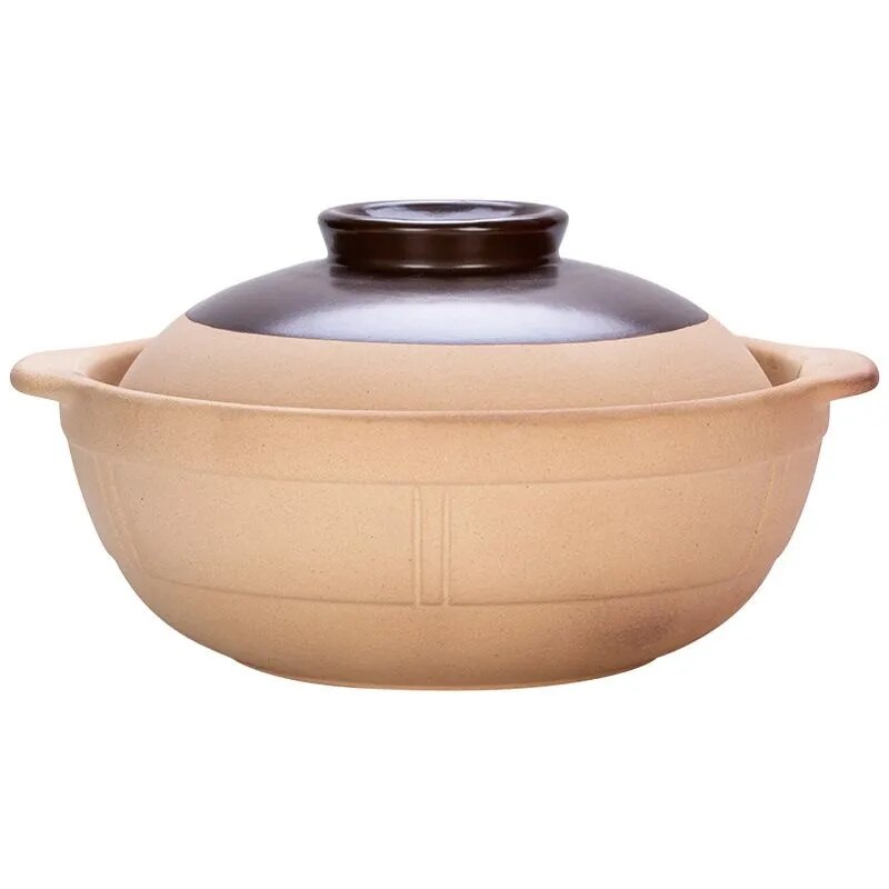 Olla de cerámica con tapa para cocinar, juego de utensilios de cocina coreanos, 500ML, 1 ud.