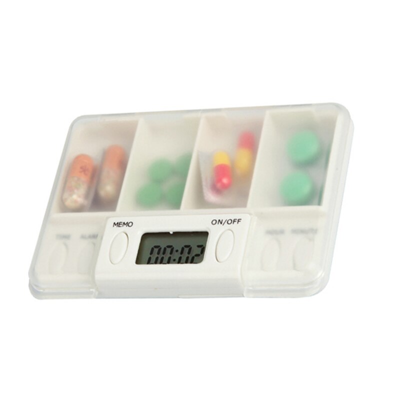 Intelligent Timing Daily Reminder Alarm 4 Day Pill Box Medicine Cases with LED 4 Days Medicine Pill Box Container Color Random: Default Title