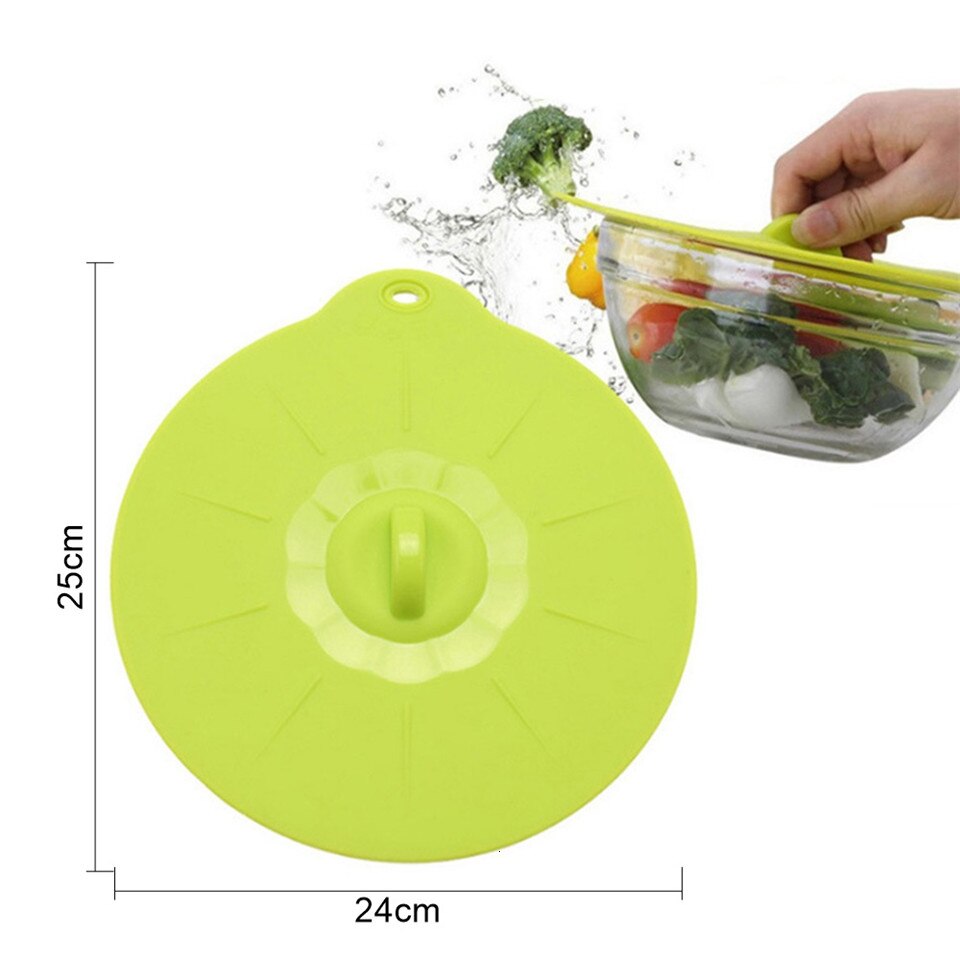 Universelt Silikonlokk Spillstopper 26cm - til Kjele og Stekepanner - Kjøkkenredskap: 24 x 25cm