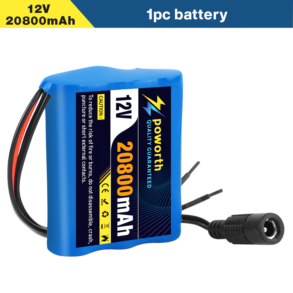 12V 20800mAh 100% nouvelle plaque de Protection 3S1P 12V 20.8Ah batterie 18650 Lithium ion DC 12.6V batterie Super Rechargeable + chargeur: MULTI