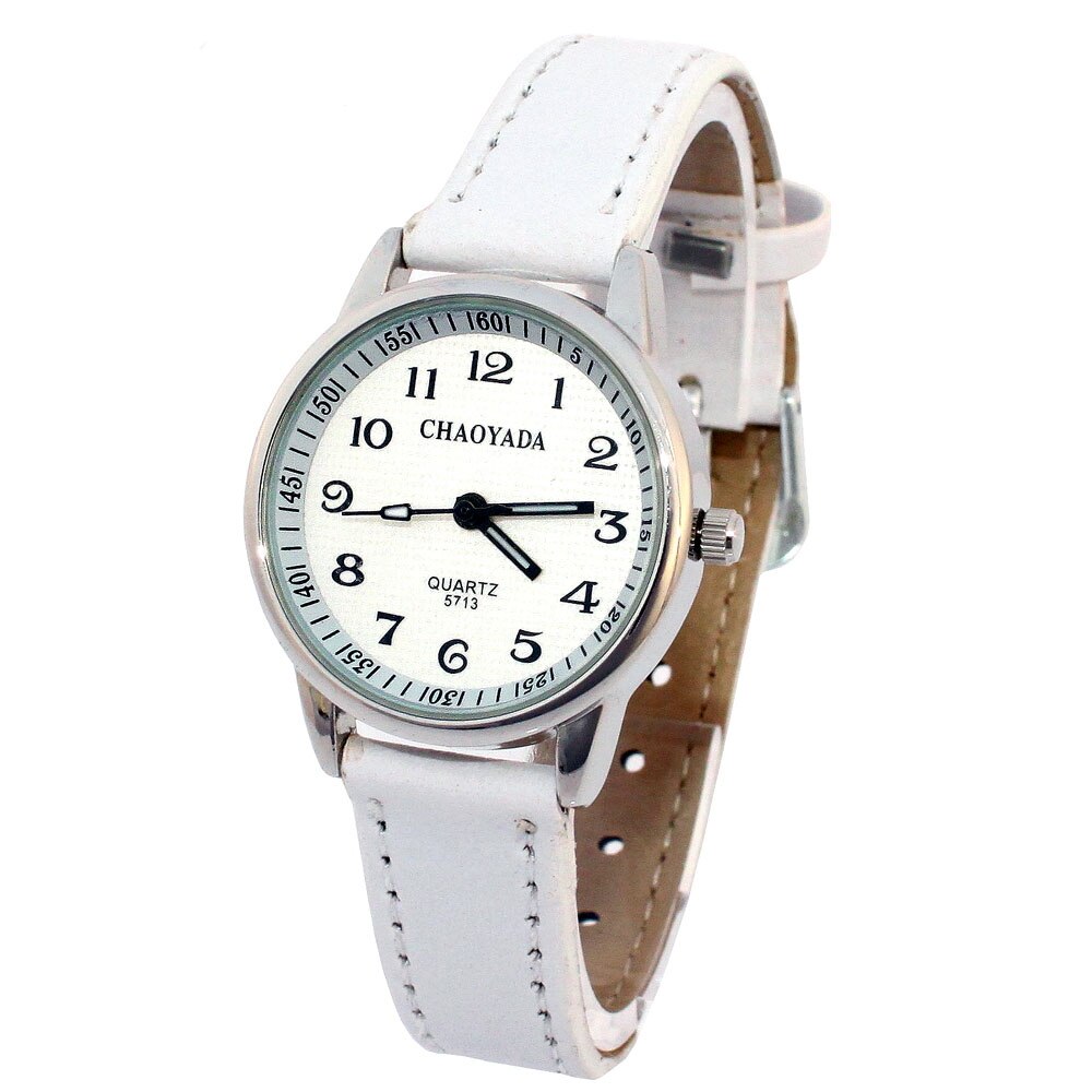 Chaoyada Art Uhren Mädchen Lederband Lernen Zeit freundlicher Uhr Studenten Quarz Armbanduhr Lässige freundlicher