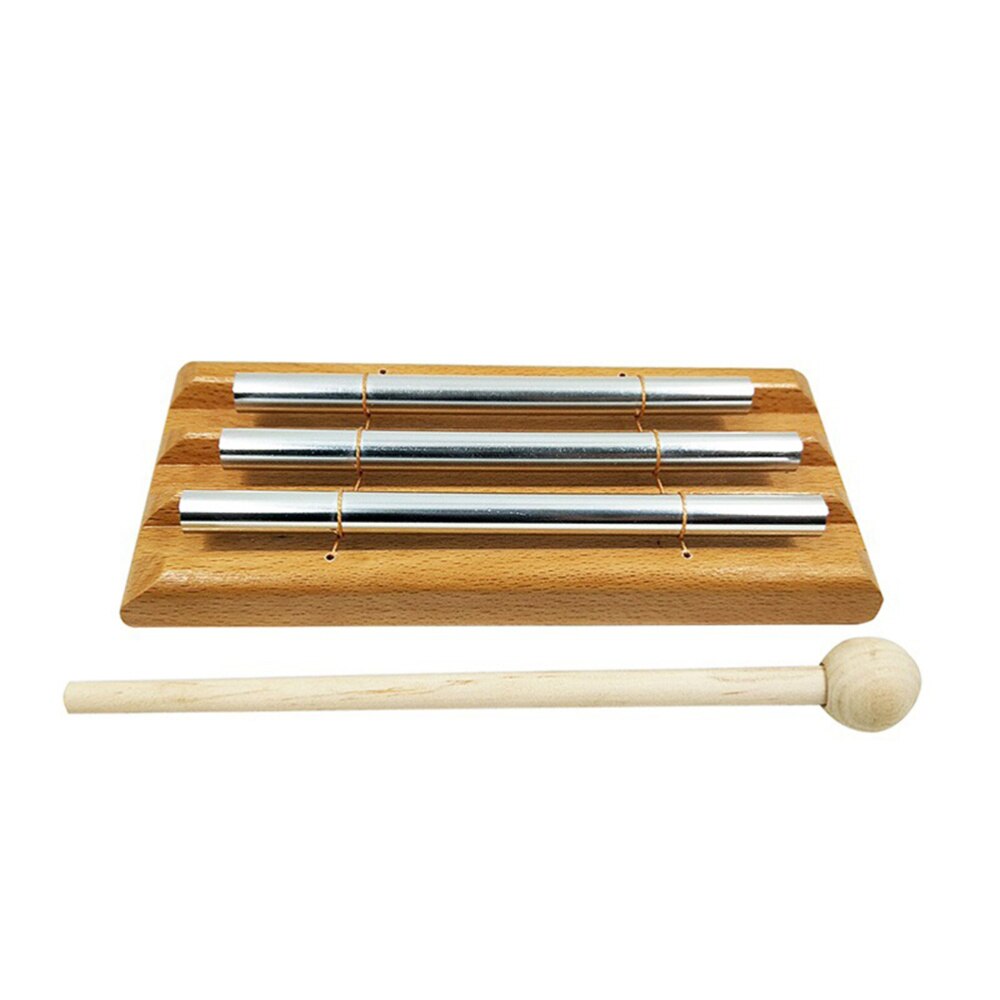 Trio Chime-percusión de xilófono para niños, Juguete Musical de madera con tubos de Metal de 2 Notas para chico pequeño