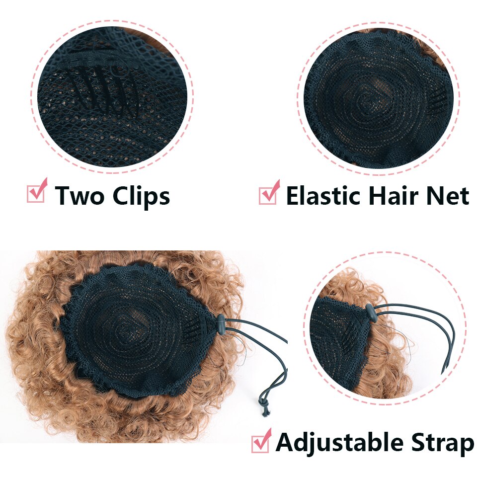 SHANGKE Synthetic Afro Puff Hair Bun Curly Hair Accessories Drawstring Ponytail Women's Chignon Hair Clips in Hair Extension