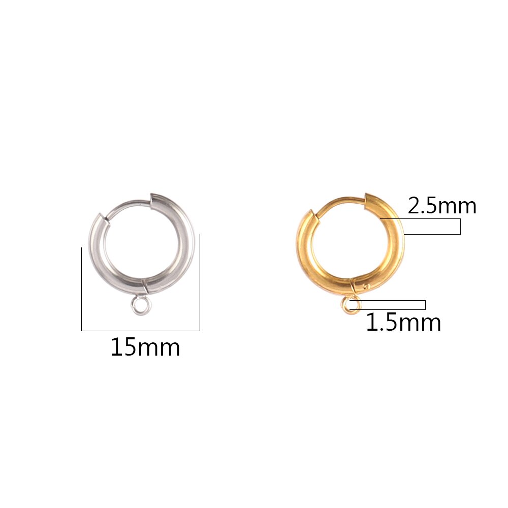 10 unids/lote de pendientes DIY de acero inoxidable 316L, Base de montaje para pendientes de aro para joyería DIY, suministros para fabricación de pendientes, accesorios: M / Verde
