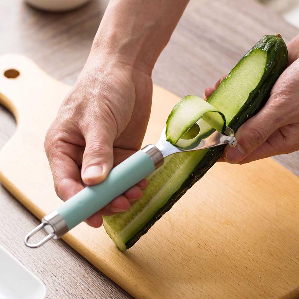 Roestvrijstalen fruit- en groenteschiller, aardappel- en wortelrasp, groentesnijder, anti-slip handvat, keukengadget