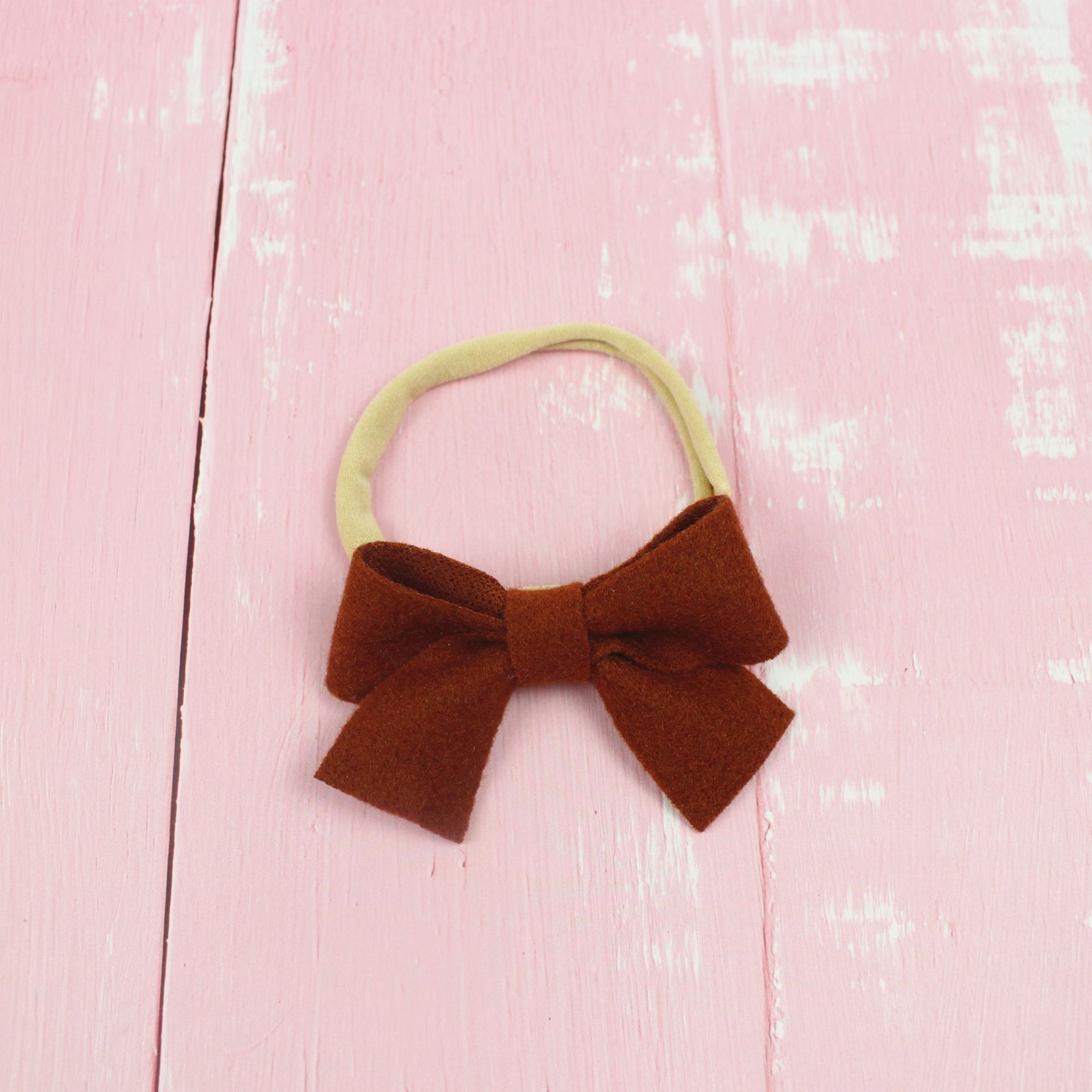 Bandeau bébé en laine pour fille, bandeau pour cheveux d'enfant, bandeau pour nouveau-né, bandeau d'hiver pour enfants, bandeau en nylon doux: Caramel