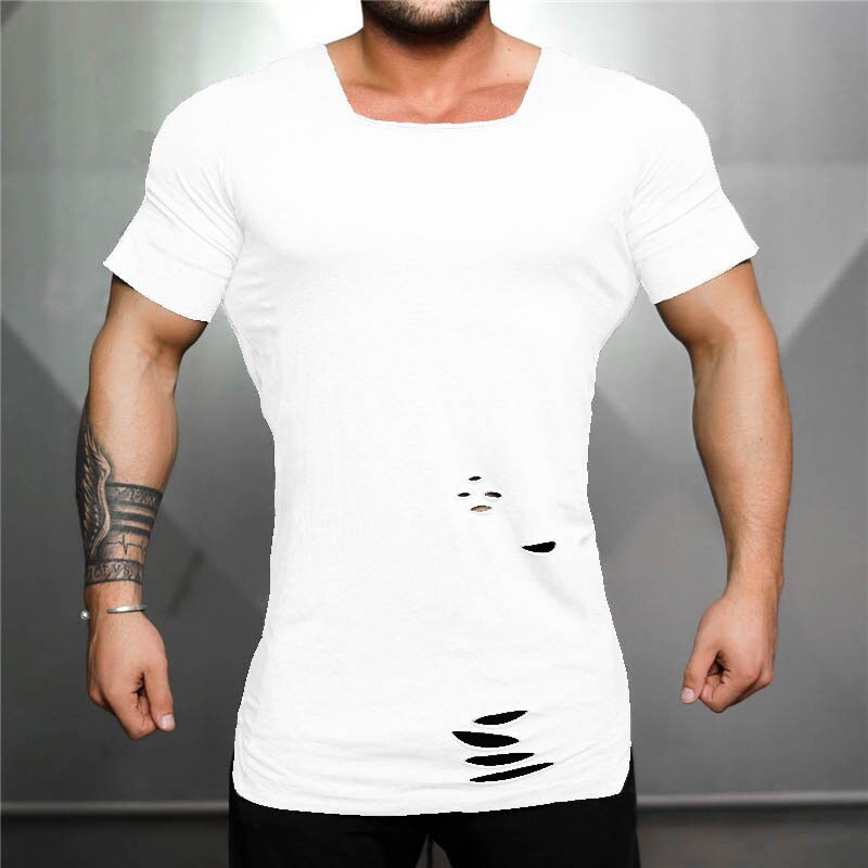 Männer Bodybuilding Hemd trainieren Fitness Baumwolle Shirt Lauf Kleidung Stringer Singlet Männlichen Sommer lässig Shirt