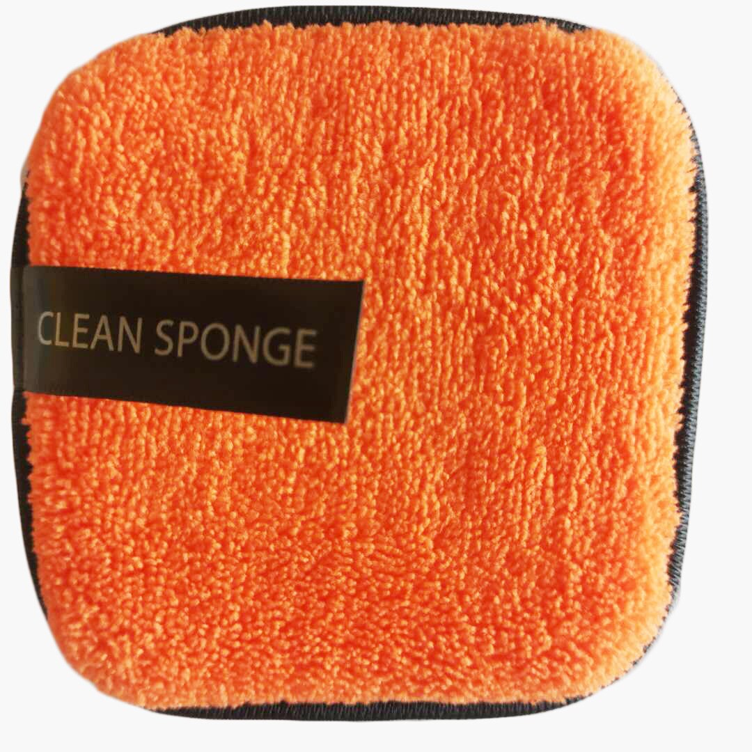 Almohadillas de tela de microfibra para limpieza facial, almohadillas quitamaquillaje, esponja cuadrada, toalla, removedor cosmético reutilizable, herramientas de maquillaje, 1 Uds.: Orange