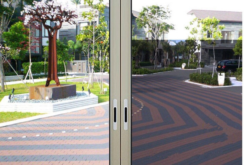 90x200cm Black&Silver Reflective Window Film Mirrored Effect One Way Privacy Anti UV Window Decorative Screen Vinyl