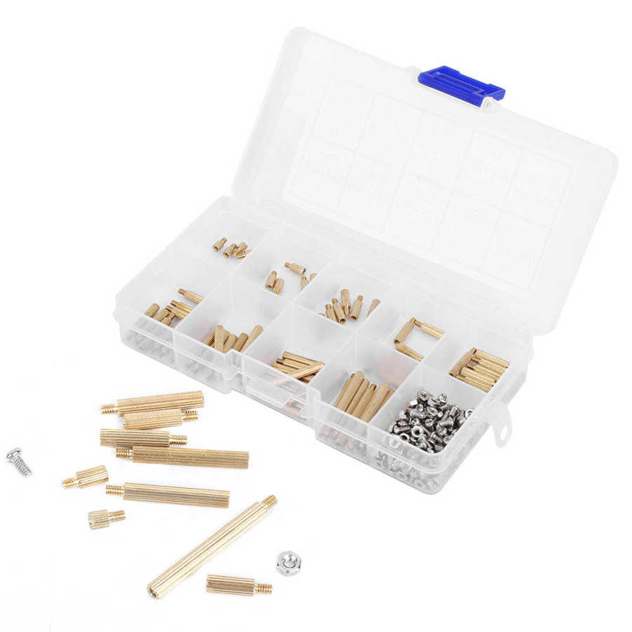 thread repair insert kit set ferreteria 270pcs M2 Stainless Steel Hex Screw Nut Brass Standoff Assortment Kit Accessory