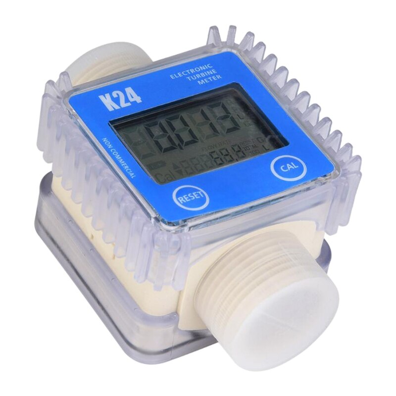 50LB LCD Fuel Flow Meter K24 Turbine Digital Die-sel Fuel Flowmeter Favorable for Chemicals Liquid Water