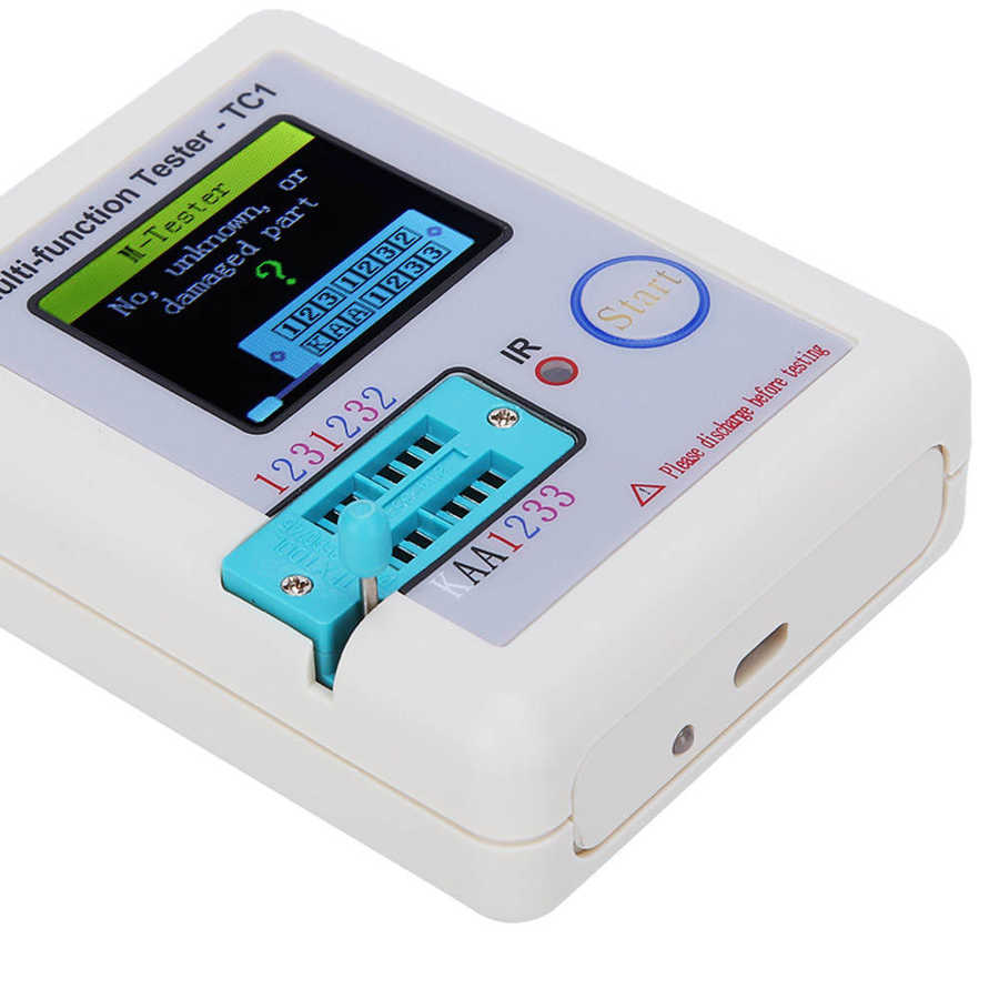 Transistor Tester -TC1 Durable Display Screen Transistor Tester Multi‑Function Capacitance Meter Resistors for Capacitors