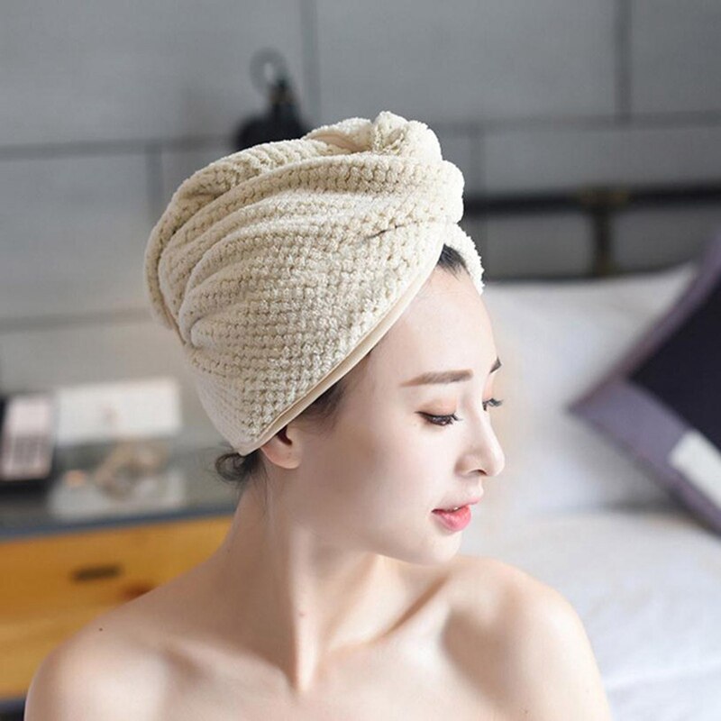 Magisk koral fløjl hår hurtigtørrende tørretumbler håndklæde bad wrap wrap hat hurtig cap turban tør: Bg
