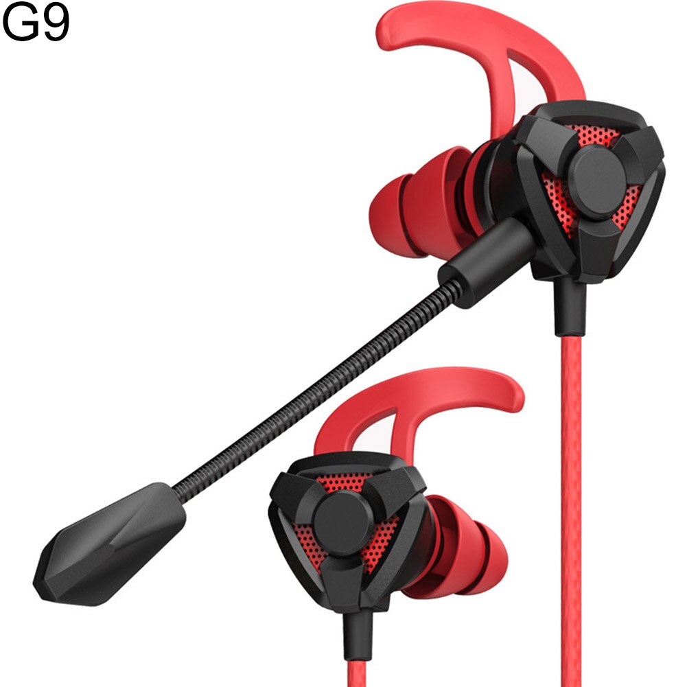 Dynamische Ruisonderdrukking In-Ear Bedrade Koptelefoon Gaming Headsets met Dual Mic: G9 Red