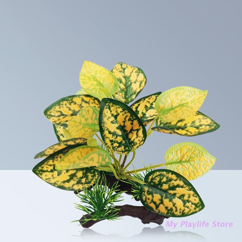 Aquarium Künstliche Decor Simulation Treibholz Zweige mit Kunststoff Pflanze Aquarium Dekorationen Aquatische Unterwasser Blätter Verstecken