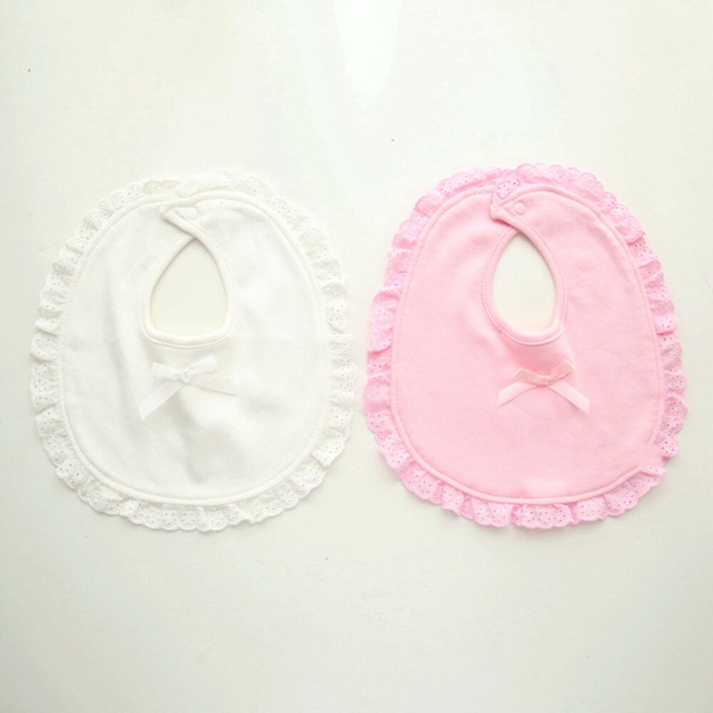 Style bébé bavoirs dentelle coton chiffons doux respirant Bandana mignon rose Babero Bebe filles bouton pression princesse bavoirs soins pour bébés