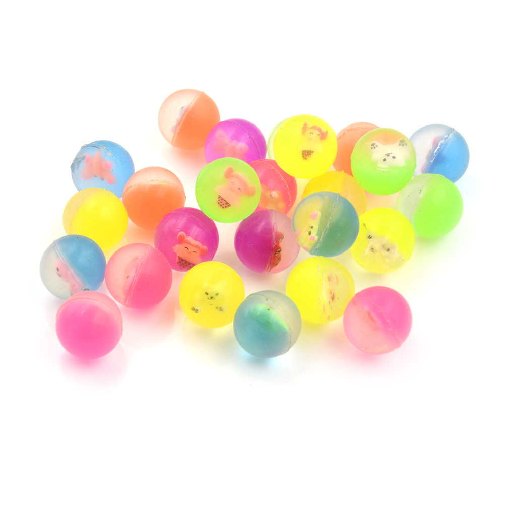 , 10 Uds., 27mm, Bola de goma elástica de para niños, pelota hinchable de pinball