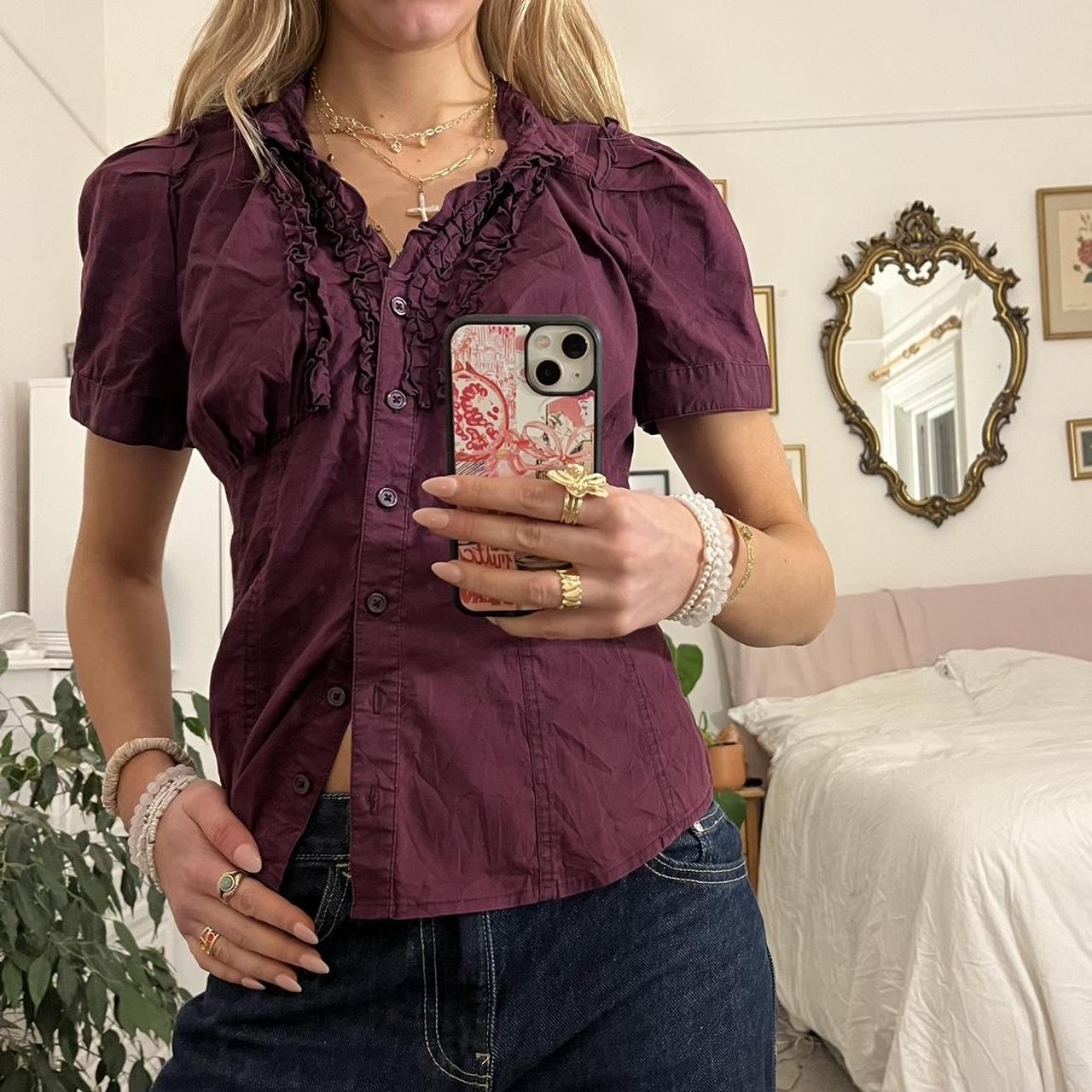 Taste hoch Kurzarm T-Shirt Jahrgang Essbare Baum Pilz trimmen Bluse Spitzen schick Frauen Damen Hütte Y2k Ernte Spitzen