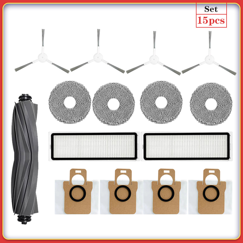 Dreame L10s Ultra / S10 Pro accesorios para XIAOMI Mijia Omni 1S B101CN Robot X10 + Robot aspirador cepillo lateral principal filtro piezas de fregona: Transparente