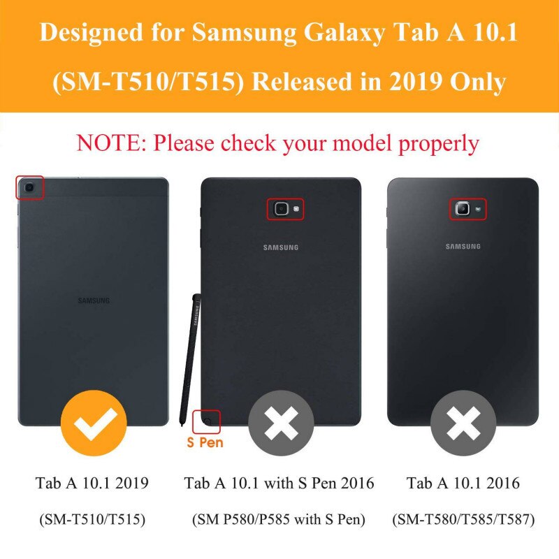 2019 nuova custodia per Samsung Galaxy Tab A T510 T515 10.1 &quot;2019 custodia magnetica per Samsung Tab A SM-T510 custodia in pelle PU SM-T515