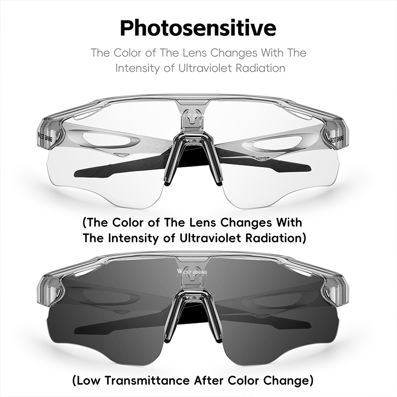 WEST BIKING Cycling Glasses With Interchangeable 3 Lenses Lightweight UV400 Sunglasses Men Women Eyewear Outdoor Sports Goggles