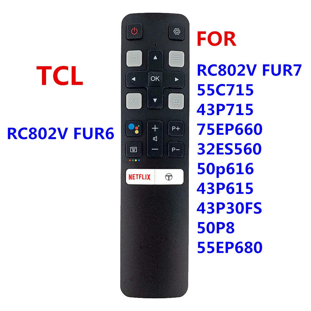 Przyciski skrótów ZLRLMHY Nowy inteligentny domowy pilot na podczerwień TCL RC802V FMR1 RC802V FUR6 RC802V FNR1 do telewizora TCL Android 4K: YELLOW