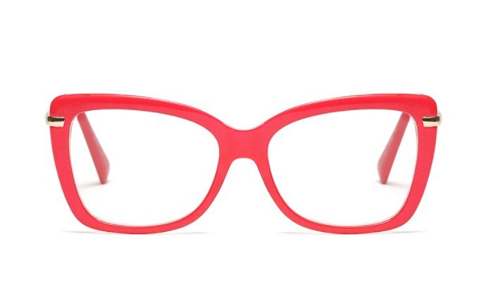 45173 Ladies Cat Eye Glasses Frames Square Women Optical EyeGlasses Eyewear: C1 red clear