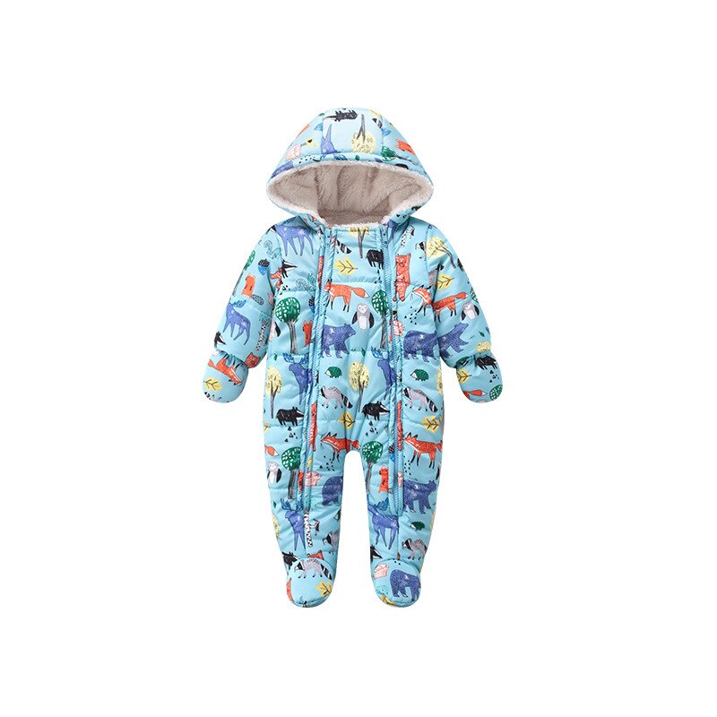 Macacão de inverno para bebê recém-nascido, jaqueta acolchoada com algodão, roupas quentes acolchoadas: 3-6M