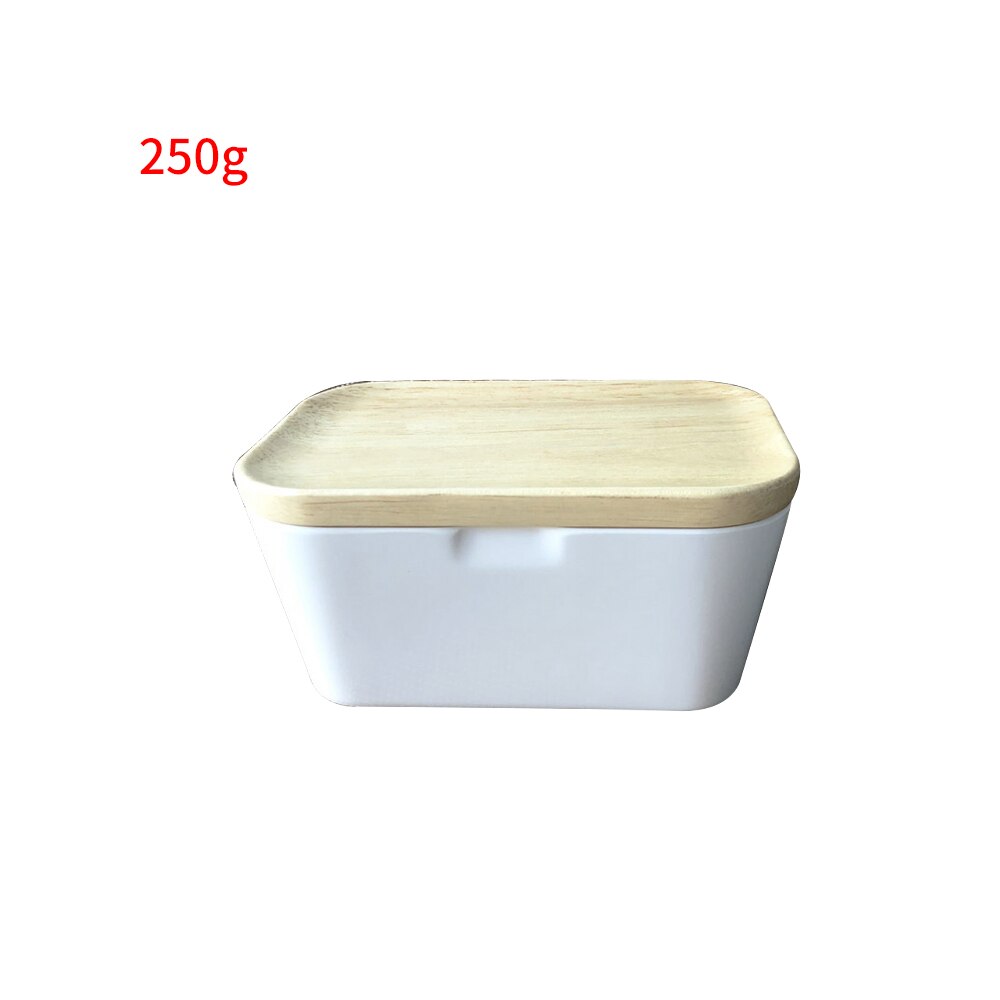 Smørfad med låg porcelænsholder dækket smørbeholder køkkensmøropbevaringsfad til bordplade køleskab: 250g