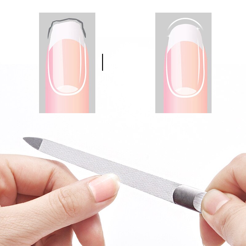 1pc acier inoxydable lime à ongles tampon métal meulage ponçage gommage ongle Art accessoires manucure pédicure outils