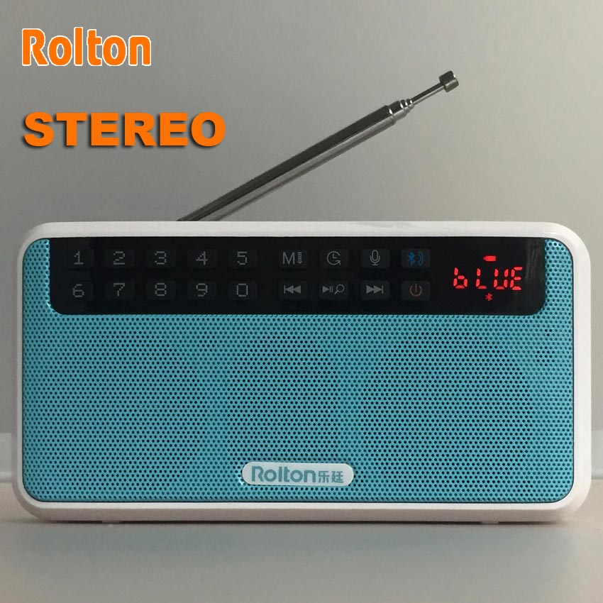 Rolton E500 Draagbare Stereo Bluetooth Speaker Bass Dual Fm Radio Recordable Tf Muziekspeler Met Led Display Zaklamp