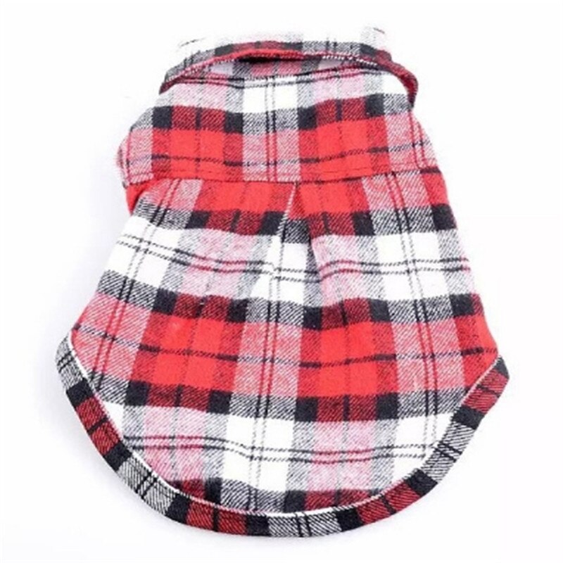 Kingccpet Huisdier Puppy Hond Shirt Vesten Plaid Streep Huisdier T-shirt Katoen Kat Grid Kostuums Hond Zomer Kleding jas Jassen: SCARLET / XS