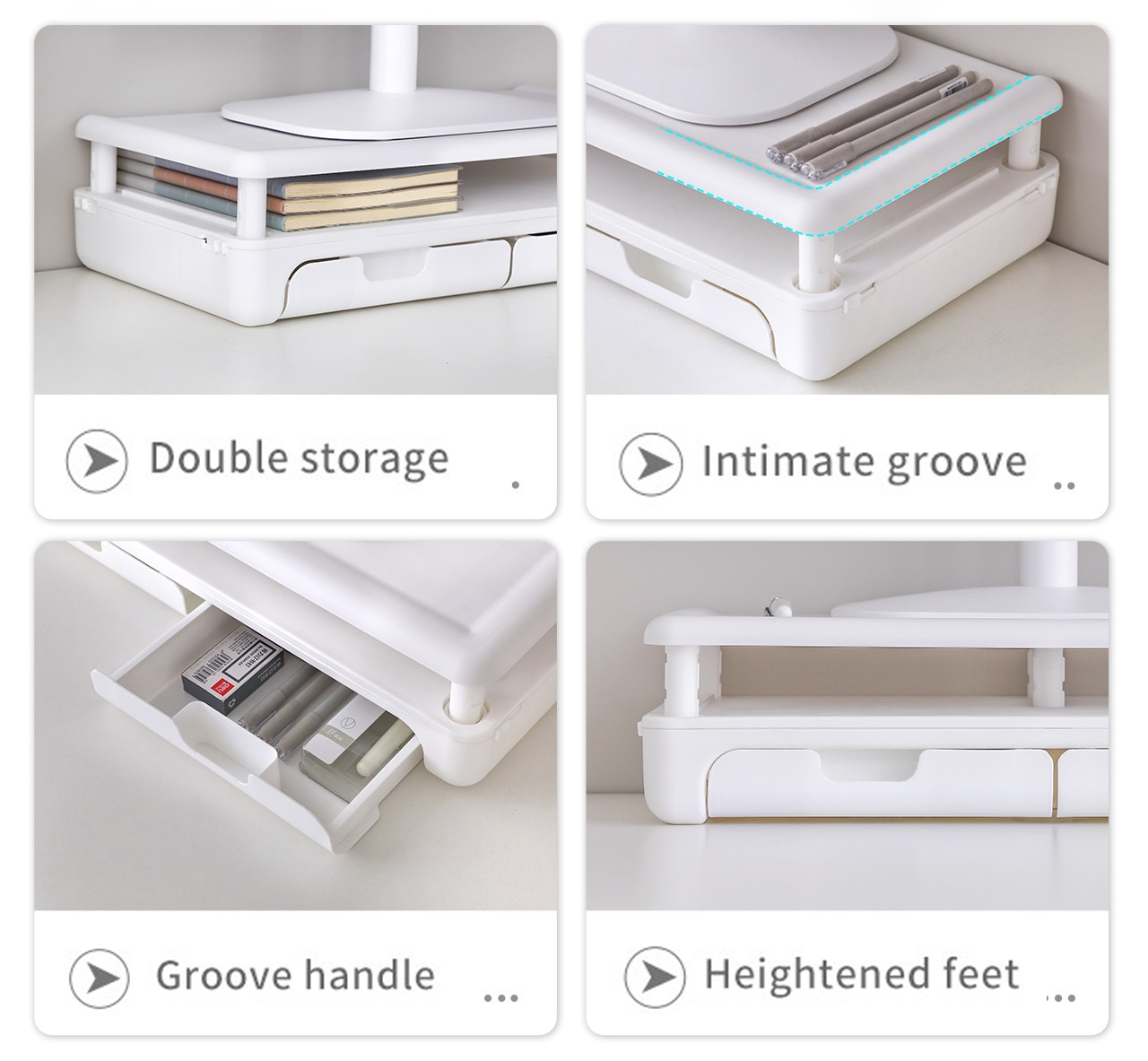 Monitor Stand Computer Plank Base Plastic Monitor Riser Bureau Opslag Rack Met Lade Computer Stand Verstelbare Monitor Houder