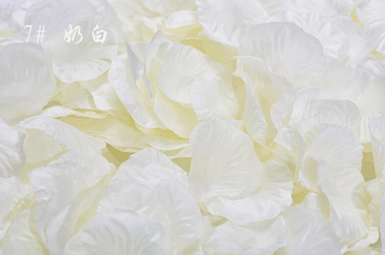 Kunstige rosenblade 1000 stk flower girl toss silke kronblad til bryllup kronblade de rose wedding decoracion boda rozenblaadjes: Creme hvid