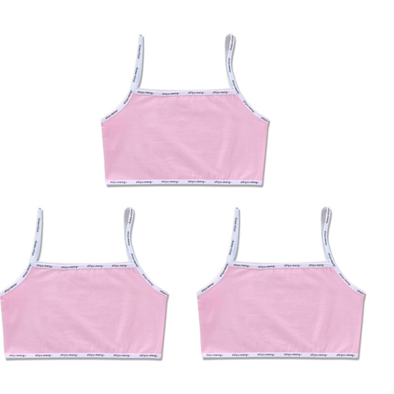 3 pz/lotto bambini biancheria intima modello 100% cotone ragazze canotta colore della caramella canottiera ragazze gilet 8-14years: Pink