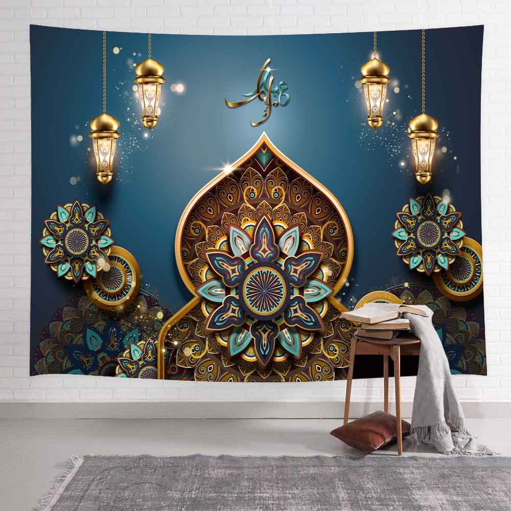 Simsant festival gobeliner eid muslimske ramadan kunst væghængende gobeliner til stue hjem sovesal dekor banner: 2 tgtqqay 284