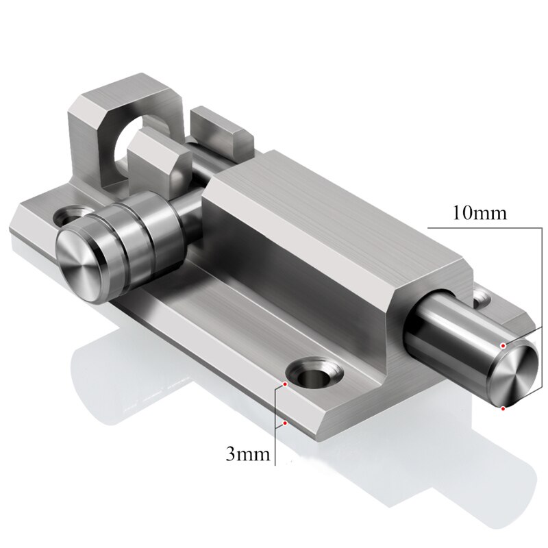 1 Set Stainless Steel Door Latch Safety Lock Bolt Sliding Door Window Latch Barrel Lock Bolt Security Bar Hardware