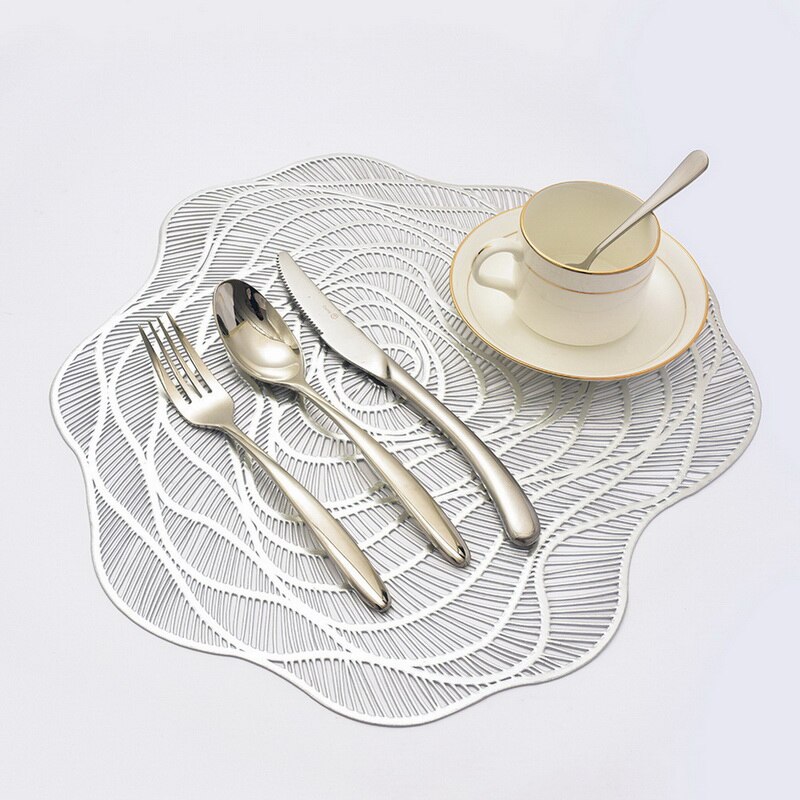 Napperon creux géométrique en PVC, couleur or , décoration de Table à manger: B