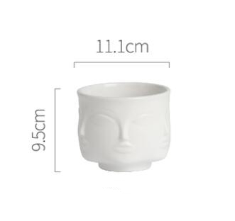 Vase à fleurs en céramique, visage d'homme, accessoires de décoration de maison, Vase moderne pour Pot de fleurs, jardinières: white