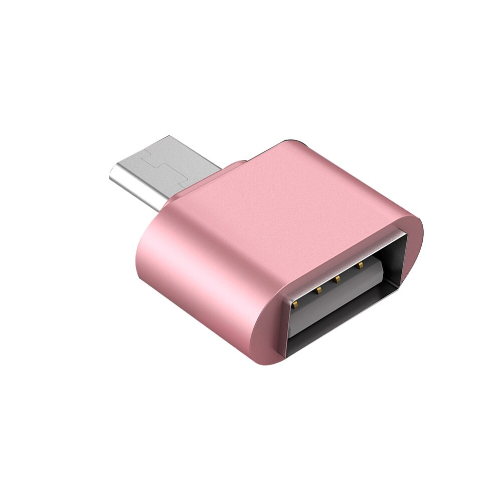 Universal Durable Mini Micro a USB 2,0 OTG adaptador conector para Android Teléfono Móvil accesorios electrónicos: Rose Red